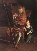 Antoine Coypel Portrait of the Artist with his Son,Charles-Antoine oil